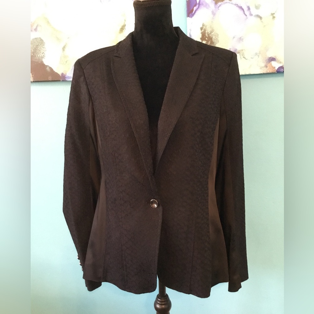 Black snakeskin pattern jacket with side and back panels